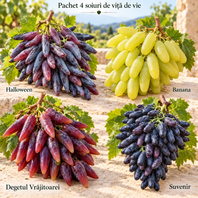 Pachet Bijuteriile Viei - 4 soiuri de viță de vie pe rod, Anul 4