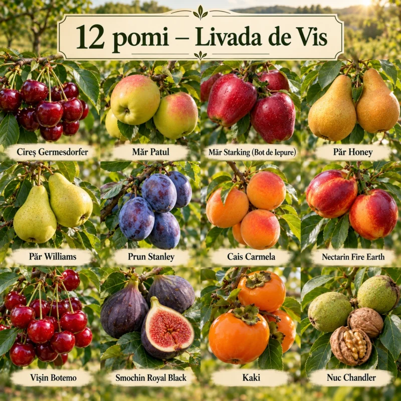 Pachet Livada de Vis – 12 pomi fructiferi pe rod, Anul 4